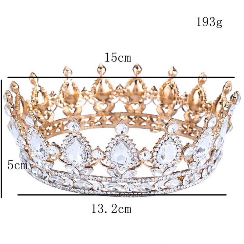 Vintage Baroque Queen King Bride Tiara Crown For Women Headdress Prom Bridal Wedding Tiaras and Crowns Hair Jewelry Accessories T200108