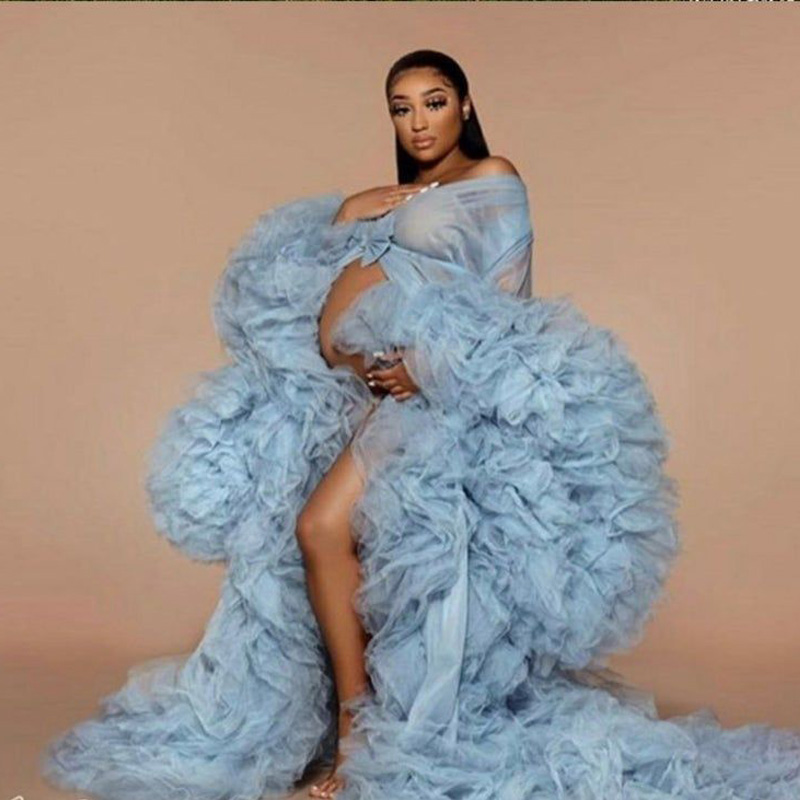 Illusion Tulle Maternity Dress For Photography Fancy Puffy Tiered Ruffles Ladies Sleepwear Gowns For Shooting Cheap
Illusion Tulle Maternity Dress For Photography Fancy Puffy Tiered Ruffles Ladies Sleepwear Gowns For Shooting Cheap