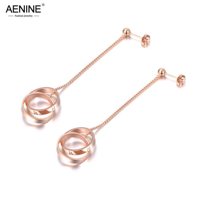 AENINE Stainless Steel Roman Numerals Double Circles Tassel Earrings Jewelry Trendy Office Dangle Earrings For Women AE19090
AENINE Stainless Steel Roman Numerals Double Circles Tassel Earrings Jewelry Trendy Office Dangle Earrings For Women AE19090
