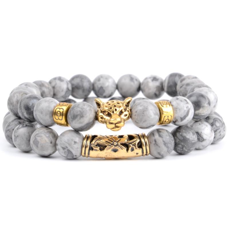 Fashion Men Leopard Charm Bracelet 2pcs/set Map Jaspers Lava Natural Stone Bracelet For Women Wristand Buddha Jewelry Wholesale
Fashion Men Leopard Charm Bracelet 2pcs/set Map Jaspers Lava Natural Stone Bracelet For Women Wristand Buddha Jewelry Wholesale
