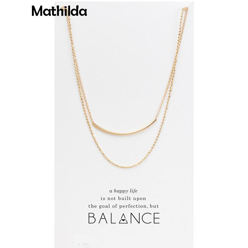Sparkling Balance Tube Double Chain Necklace Gold Dipped Pendant Necklace Clavicle Chain Statement Women Jewelry CX011
Sparkling Balance Tube Double Chain Necklace Gold Dipped Pendant Necklace Clavicle Chain Statement Women Jewelry CX011