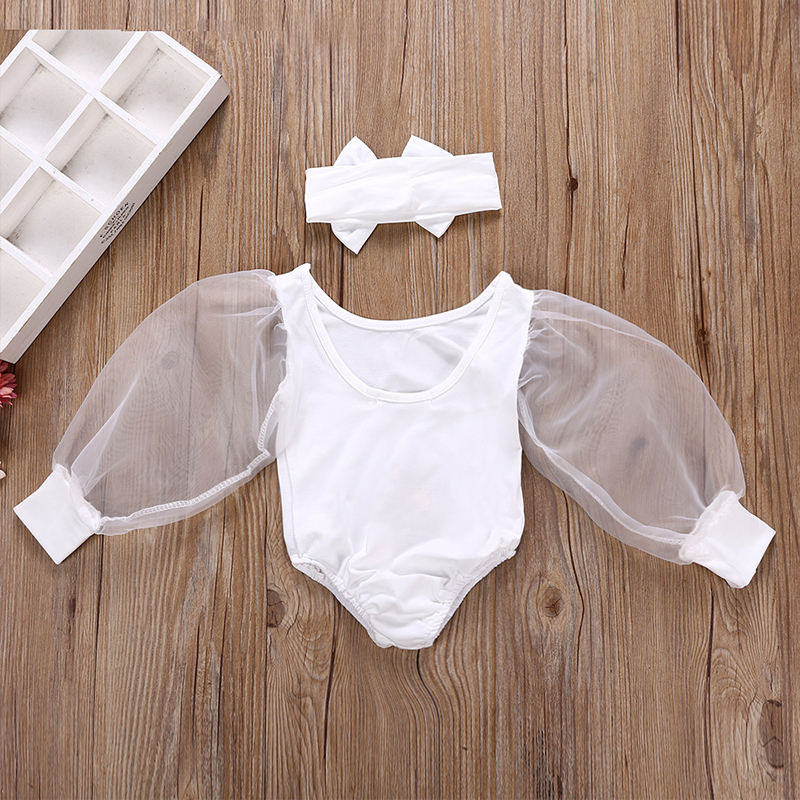 chifuna Mesh Elegant Solid Babygirls Clothes Baby Costume Girls Baby Clothes born Toddler Body Romper 201127