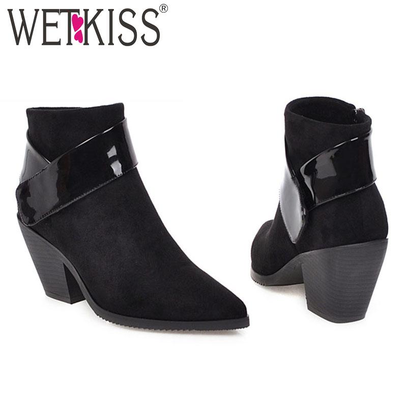 WETKISS Western Boots Women High Heels Ankle Boot Female Stitching Flock Shoes Ladies Pointed Toe Shoes Winter Big Size 31-46, Apricot short plush
WETKISS Western Boots Women High Heels Ankle Boot Female Stitching Flock Shoes Ladies Pointed Toe Shoes Winter Big Size 31-46, Apricot short plush