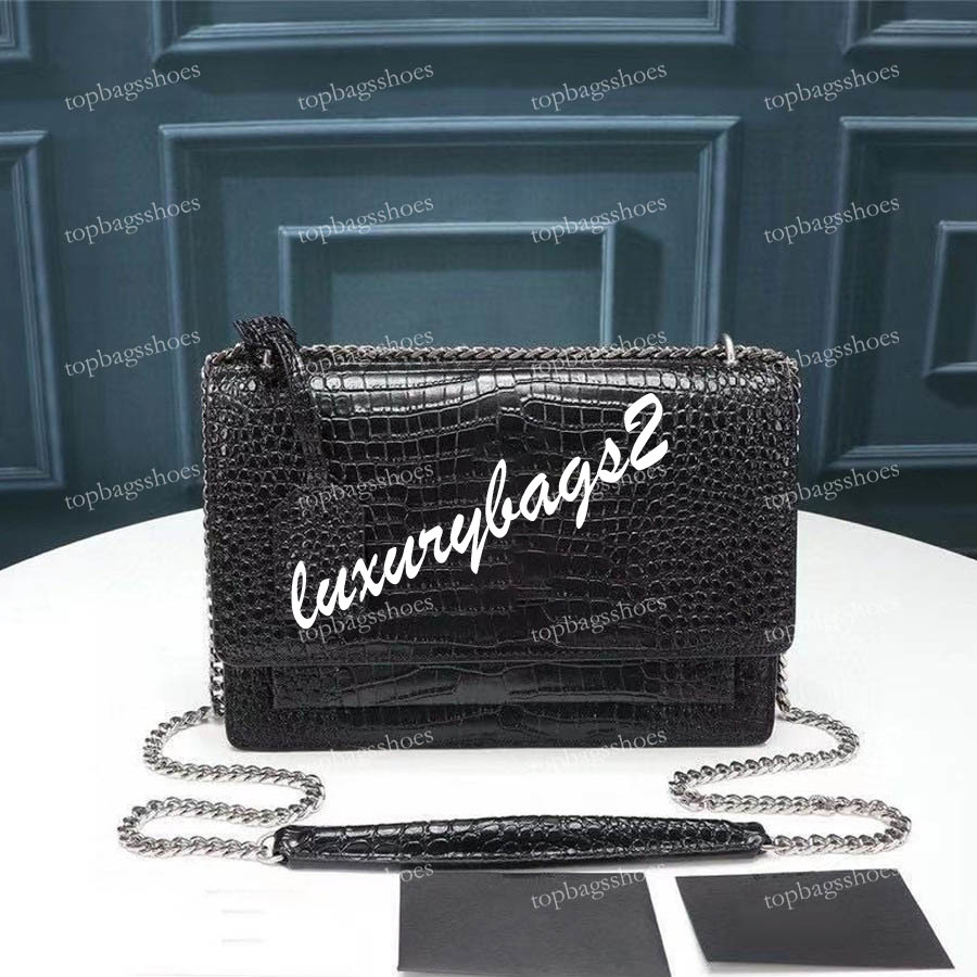 Designer Chain Bags Genuine Real Leather Handbag Purse Crocodile Cowhide Graceful Luxury Women Soft Black Red Brand Fashion Camera Baguette, Gold chain
Designer Chain Bags Genuine Real Leather Handbag Purse Crocodile Cowhide Graceful Luxury Women Soft Black Red Brand Fashion Camera Baguette, Gold chain