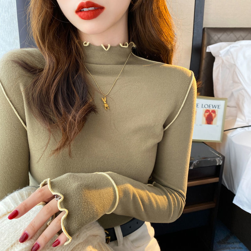 2021 in Addition to Velvet Quilted Semi-high Neck Undershirt Female Season New Foreign Joker Style Long Top Tide XLQB, Green
2021 in Addition to Velvet Quilted Semi-high Neck Undershirt Female Season New Foreign Joker Style Long Top Tide XLQB, Green