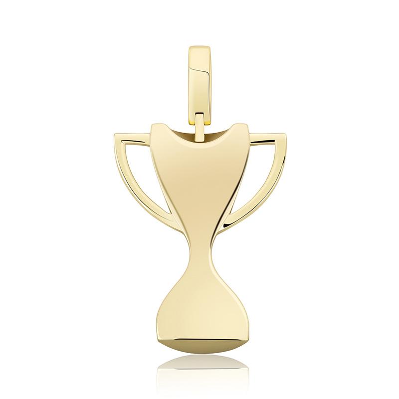 Hiphop Trophy Pendant Necklaces For Men Iced Out Bling Cubic Zirconia Jewelry New Statement Hip Hop Pendants Gold Plated Mens Necklace