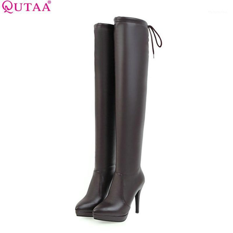 QUTAA 2020 Westrn Style Women Over The Knee High Boots Fashion Thin High Heel Zipper Platform Pointed Toe Women Boots Size 34-431, Black
QUTAA 2020 Westrn Style Women Over The Knee High Boots Fashion Thin High Heel Zipper Platform Pointed Toe Women Boots Size 34-431, Black