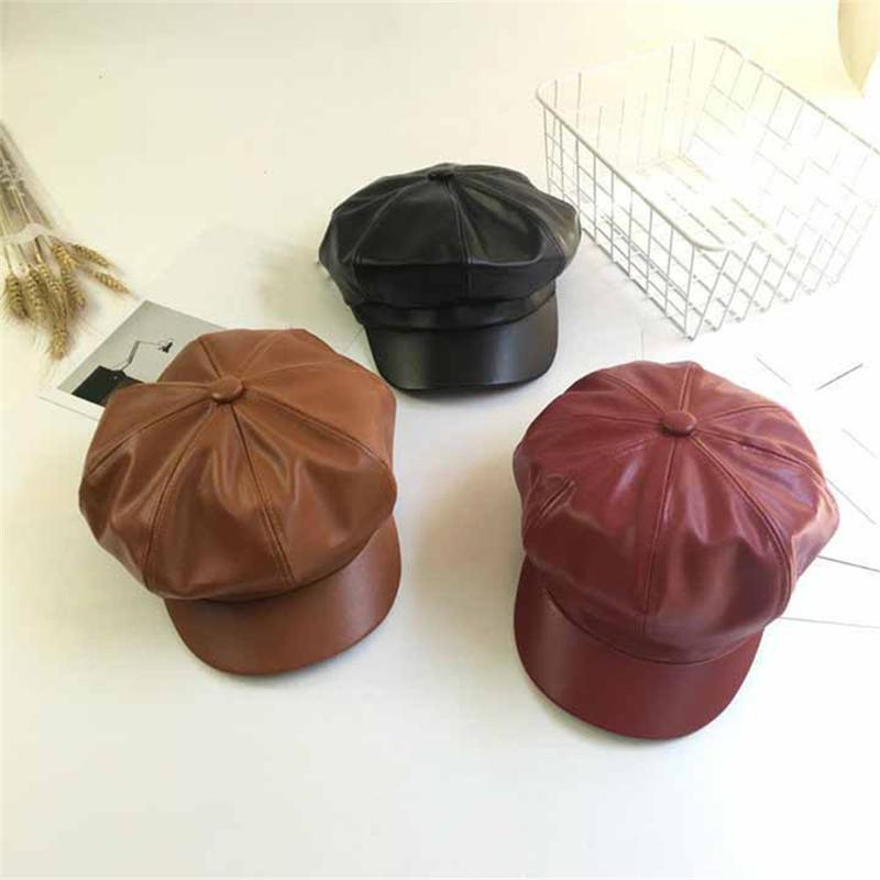 Women Flat Hat Fall Winter New Women Solid Color PU Leather Caps Octagonal Cap Casual Vintage Hats Beret Hat, Black
Women Flat Hat Fall Winter New Women Solid Color PU Leather Caps Octagonal Cap Casual Vintage Hats Beret Hat, Black