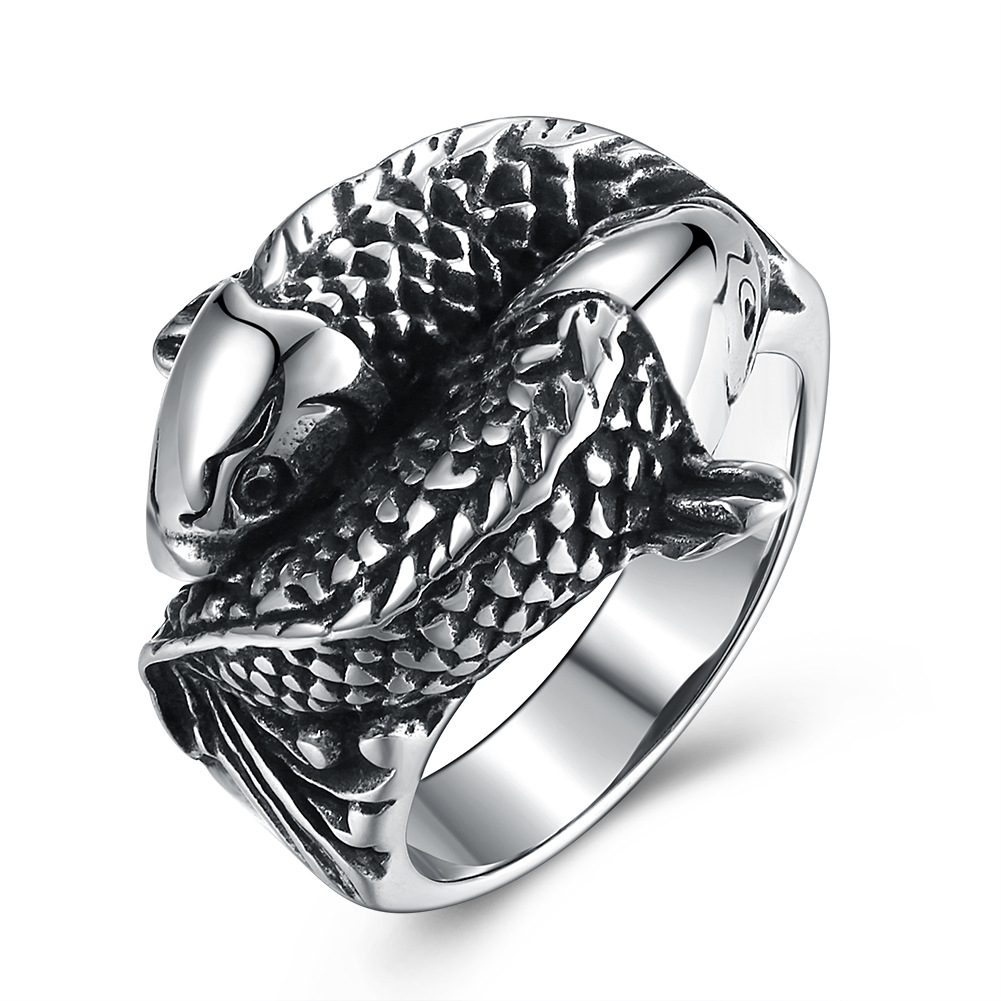 Titanium steel ring men's Japanese and Korean fashion popular carp Pisces finger ring cross-border hot selling wholesale jewelry
Titanium steel ring men's Japanese and Korean fashion popular carp Pisces finger ring cross-border hot selling wholesale jewelry
