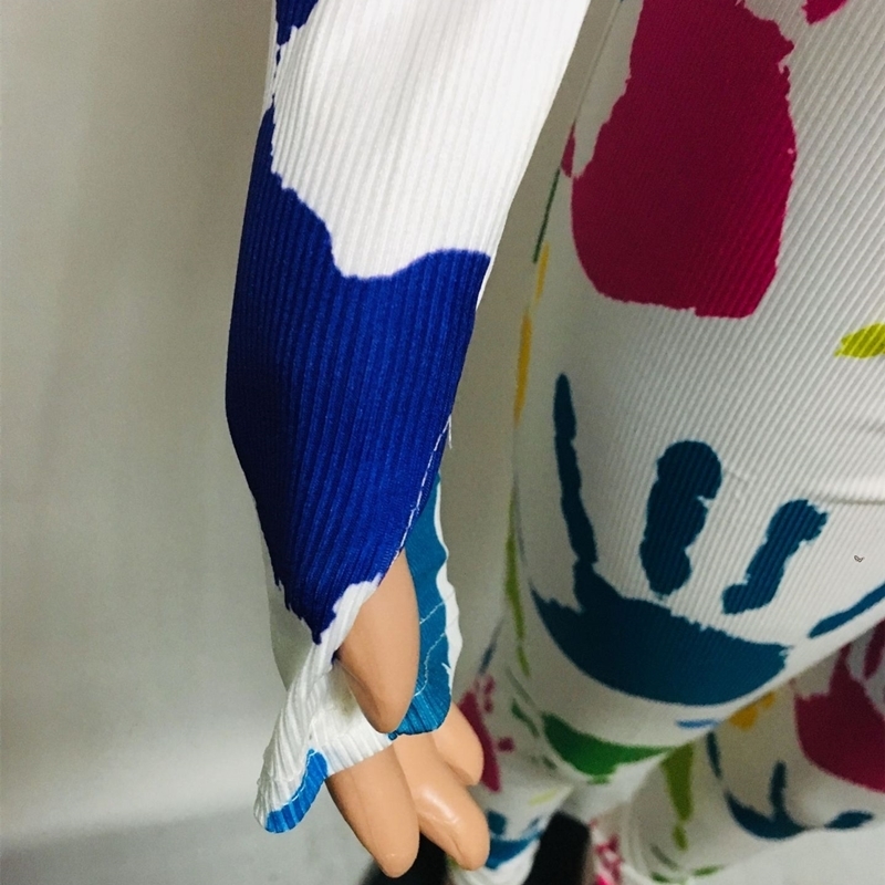 ANJAMANOR Fall Winter Ribbed Print Zipper Long Sleeve Bodycon Jumpsuit Sporty Activewear One Piece Outfit Women D27-DD46 201007