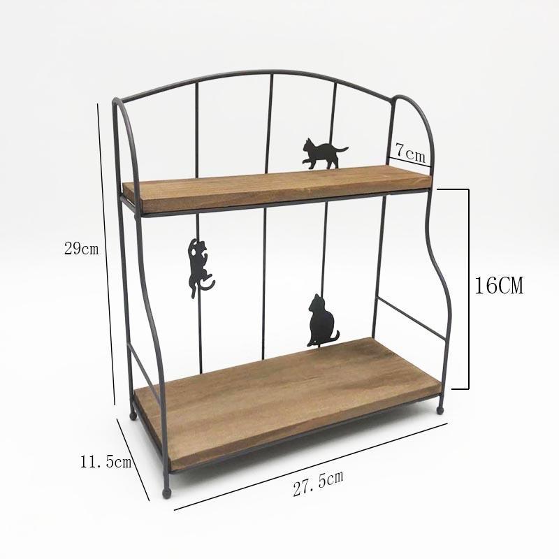 Modern wrought iron racks, multi-functional two-layer racks, flower Japanese-style small fresh storage racks LB616021 
Modern wrought iron racks, multi-functional two-layer racks, flower Japanese-style small fresh storage racks LB616021