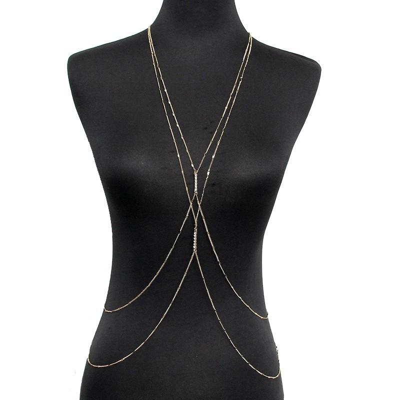 Gold Color Chain Necklaces For Women Jewelry Accessories Rhinestones Inlay Multilayer Metal Chain Beach Necklace Sexy Body UKEM
Gold Color Chain Necklaces For Women Jewelry Accessories Rhinestones Inlay Multilayer Metal Chain Beach Necklace Sexy Body UKEM