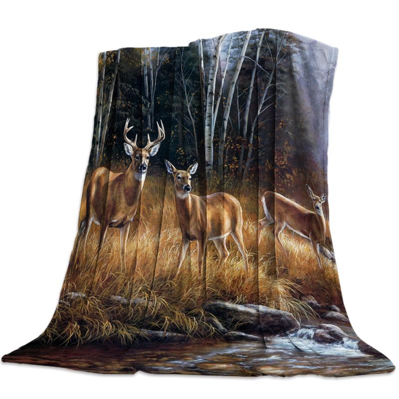 Autumn Forest River Animal Deer Flannel Blanket Portable Soft Throw Blanket Warm Microfiber Blankets for Beds
Autumn Forest River Animal Deer Flannel Blanket Portable Soft Throw Blanket Warm Microfiber Blankets for Beds
