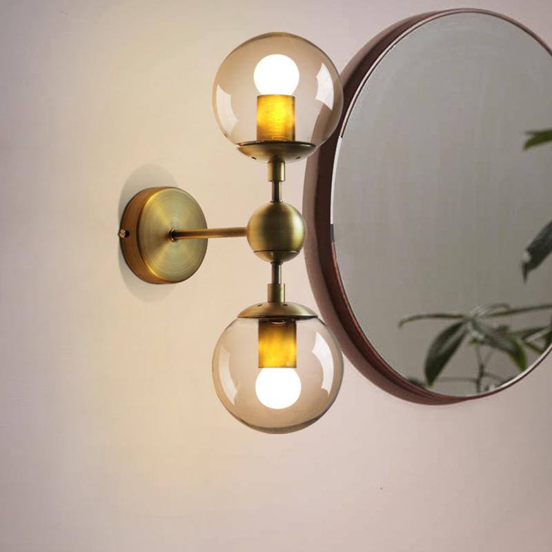 Modern Bedroom E27 Wall Lights Stair Wall Lamp Sconce metal base Globe Glass Double Ball Heads Vintage Indoor Lighting Fixtures
Modern Bedroom E27 Wall Lights Stair Wall Lamp Sconce metal base Globe Glass Double Ball Heads Vintage Indoor Lighting Fixtures