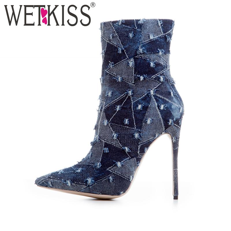 2020 New Arrival Brand Show Denim Ankle Boots Sexy Pointed Toe Stiletto Autumn Boots Super High Heel Female Shoes Woman Side Zip, Blue
2020 New Arrival Brand Show Denim Ankle Boots Sexy Pointed Toe Stiletto Autumn Boots Super High Heel Female Shoes Woman Side Zip, Blue