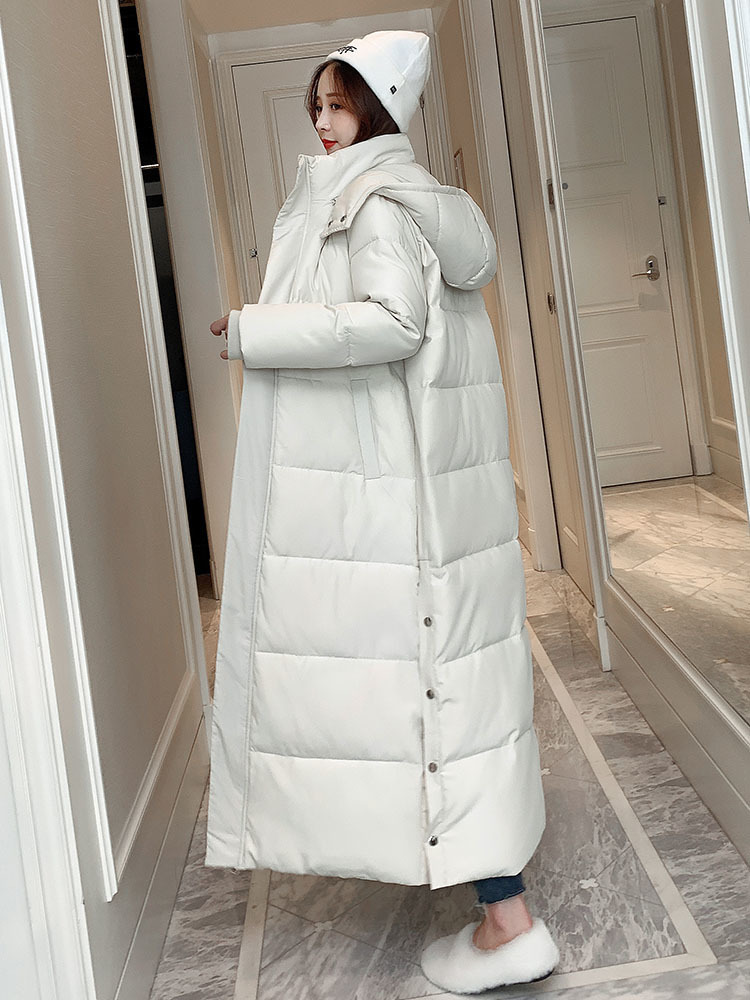 women's down Fashion Thick Warm Coat Lady Cotton Parka Long jaqueta winter Jacket with hood 201201