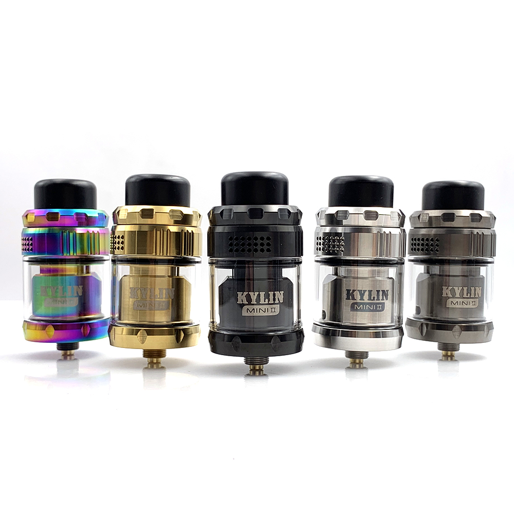 

Hot Sale Kylin Mini V2 RTA Atomizer 24.4mm Clapton Single Coil 3ml/5ml Top Airflow Tank Electronic Cigarette 510 Thread Vape Mod