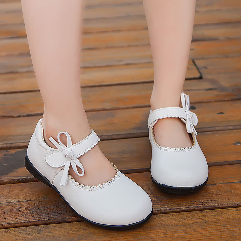 Black White Spring Autumn Girls Princess Shoes For Kids School Black Leather Shoes For Student Dress Shoes Girls 3 4 5 6 7 8-15T 201128
