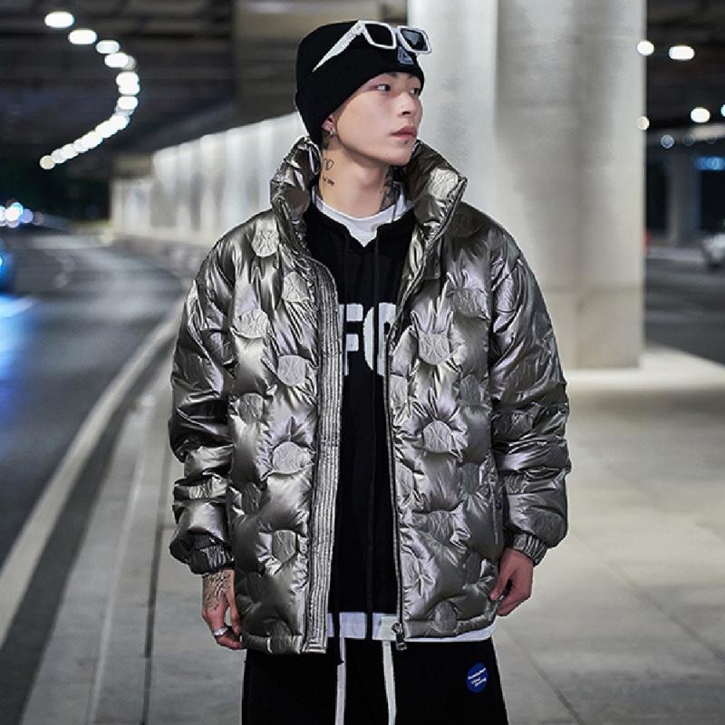 Men's down jacket winter new handsome fashion men's popular logo thick loose contracted bright surface embossed down jacket, Black
Men's down jacket winter new handsome fashion men's popular logo thick loose contracted bright surface embossed down jacket, Black