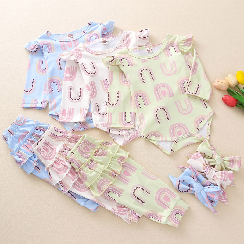 Baby Girls Cartoon Outfits Ruffle Long Sleeve Rompers Girls Onesies Elastic Ruffle Trousers Toddler Pants With Headband 3 Pcs Sets 06210204, White
Baby Girls Cartoon Outfits Ruffle Long Sleeve Rompers Girls Onesies Elastic Ruffle Trousers Toddler Pants With Headband 3 Pcs Sets 06210204, White