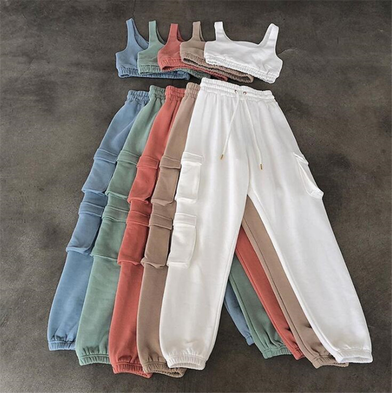 Solid Sportswear Tank Top And Sweatpants Two Piece Sets Women Sleeveless Casual Workout Loungewear Pocket Tracksuits, White
Solid Sportswear Tank Top And Sweatpants Two Piece Sets Women Sleeveless Casual Workout Loungewear Pocket Tracksuits, White