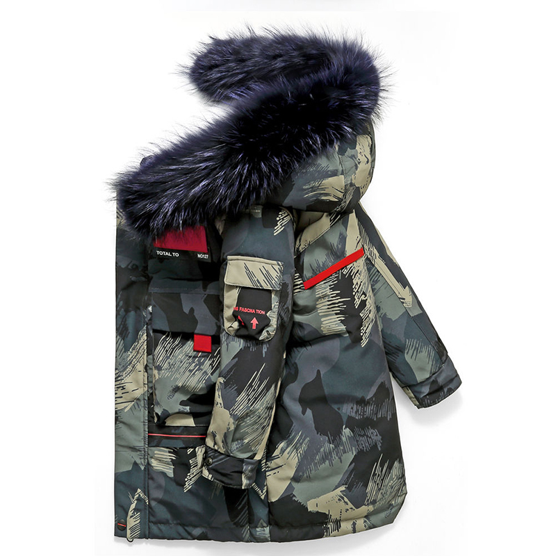 10 11 12 Years Teen Boys Camouflage Padded Fur Hooded Coats Winter Disguise Jacket Kids Teenage Clothes Outerwear Outfits 201126
