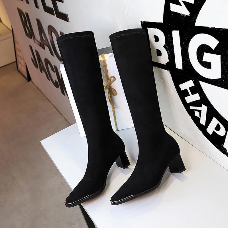 BIGTREE Sexy Knee-high Boots Women Winter High Boots Square Metal Toe Thick Heels Stretch High Winter Shoes Botas Mujer1, Black velvet lining
BIGTREE Sexy Knee-high Boots Women Winter High Boots Square Metal Toe Thick Heels Stretch High Winter Shoes Botas Mujer1, Black velvet lining