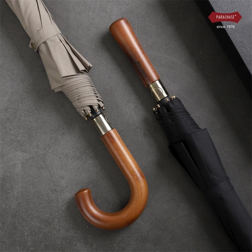 Parachase Big Men Women Rain Double Layer Windproof 8 Ribs Wood Long Handle Umbrella Automatic Strong Guarda Chuva 201218
Parachase Big Men Women Rain Double Layer Windproof 8 Ribs Wood Long Handle Umbrella Automatic Strong Guarda Chuva 201218