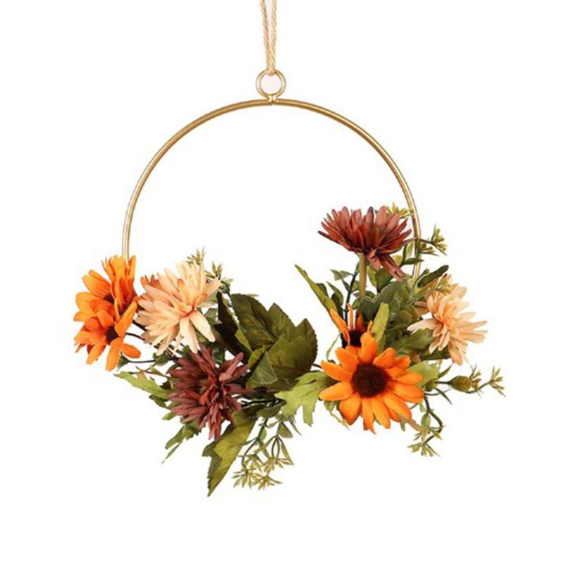 1Pcs Fall Sun Daisy Flower Metal Hoops Autumn Home Door Hanging Gold Iron Metal Ring Wreath Wall Hanging Ornament, As pic
1Pcs Fall Sun Daisy Flower Metal Hoops Autumn Home Door Hanging Gold Iron Metal Ring Wreath Wall Hanging Ornament, As pic