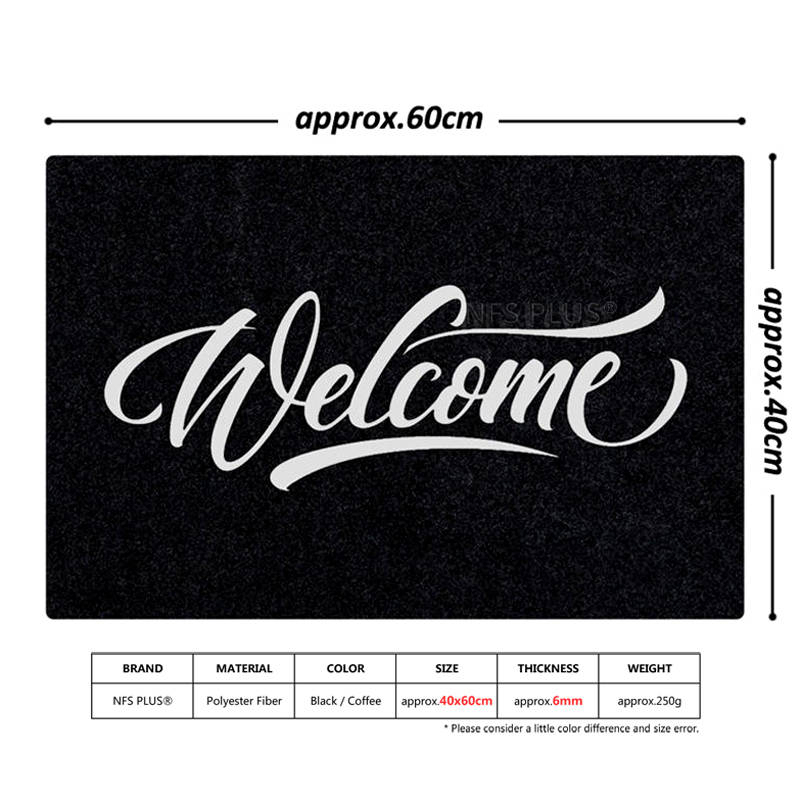 Welcome Front Door Mat Entrance mat 40x60cm Polyester Waterproof TPR Anti-Slip Hallway Floor Durable Outdoor Carpet 220301