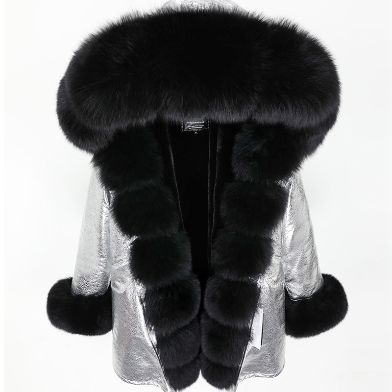 MaoMaoKong Women's winter jacket real fur straw jacket Slim long women's warm windbreaker parka Winter outdoor sports top 201016