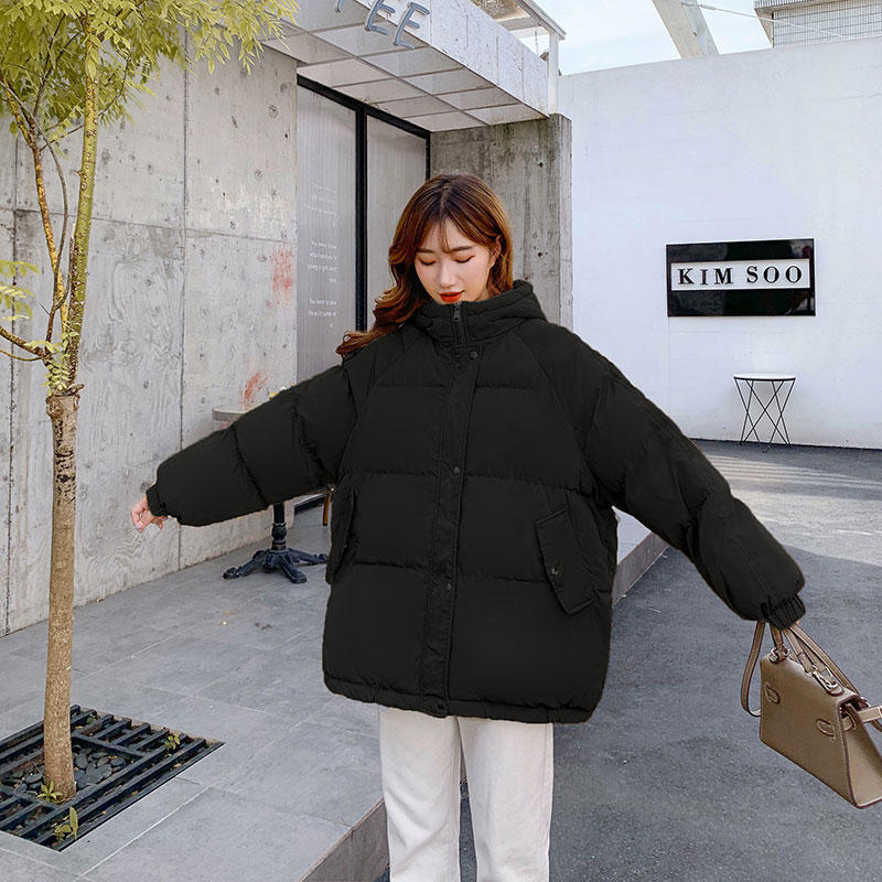 Cotton Womens Winter Coat New Loose Oversize Winter Jacket Women Yellow Hooded Puffer Jacket Casual Warm Parka Women C6623 201217