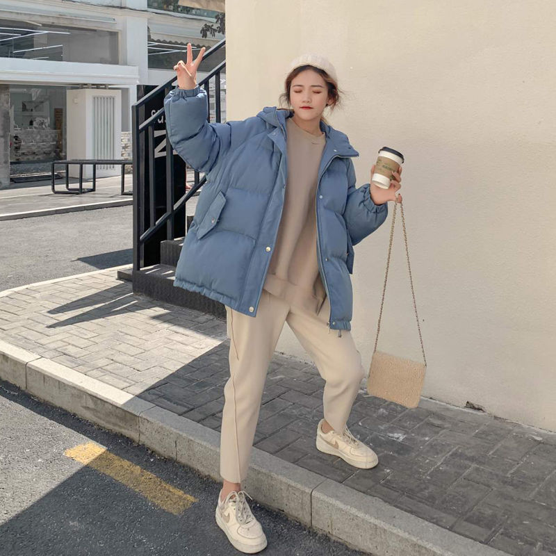 Women Short Jacket Winter Thick Hooded Cotton Padded Coats Female Korean Loose Puffer Parkas Ladies Oversize Outwear 201214