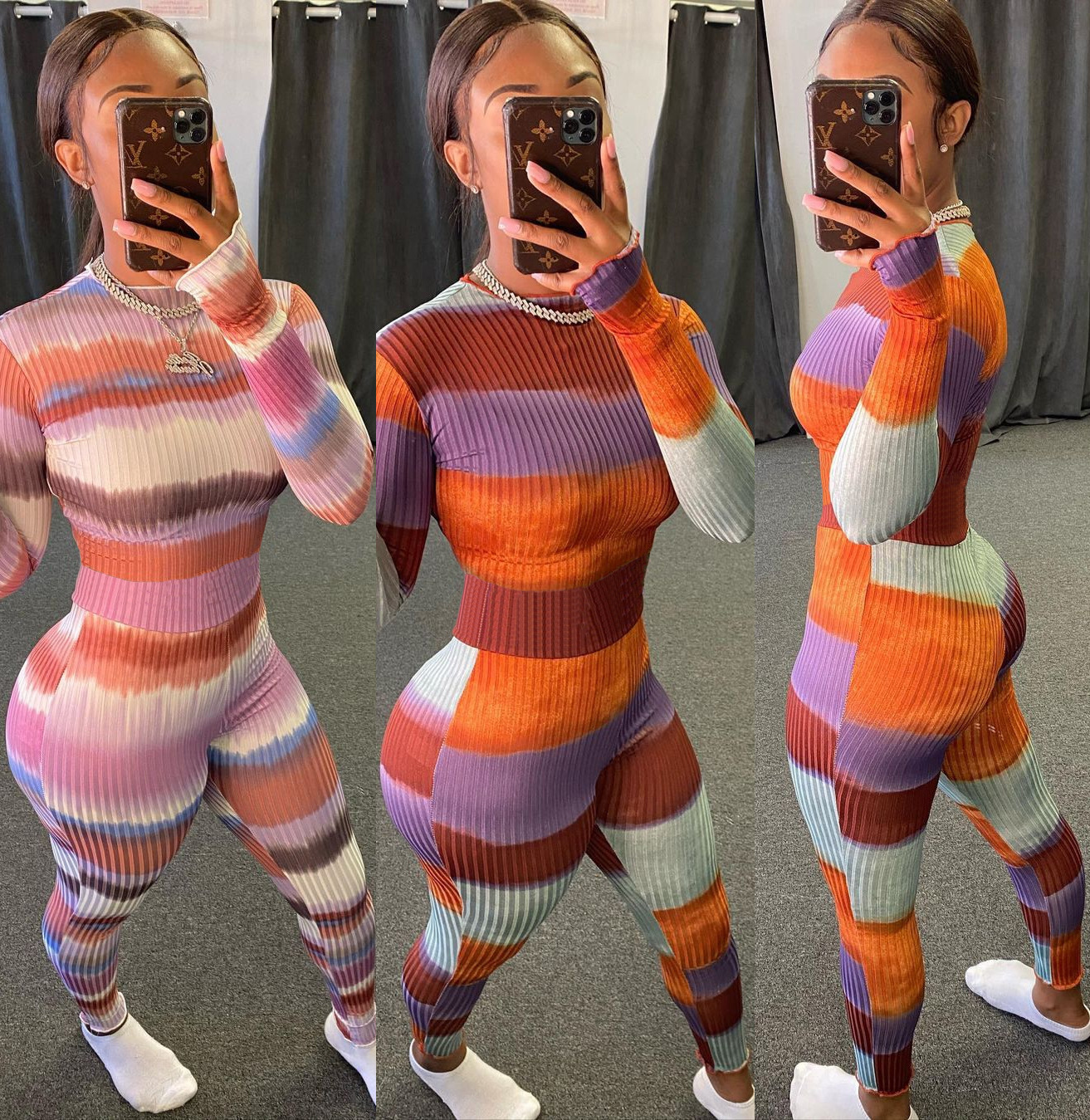 Women Jumpsuit Slim Sexy Colorful Stripes Long Sleeve Pants Ladies New Fashion Casual Printed Tight Rompers Onesies 93Z1, Multi color 1 powder
Women Jumpsuit Slim Sexy Colorful Stripes Long Sleeve Pants Ladies New Fashion Casual Printed Tight Rompers Onesies 93Z1, Multi color 1 powder