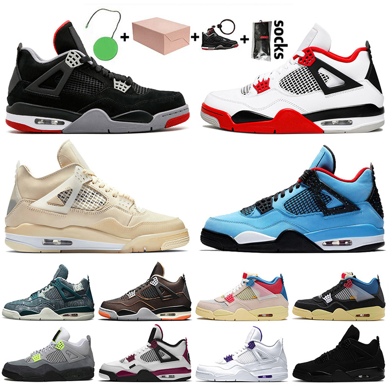 Top Quality With Box Jumpman 4 4s Mens Womens Basketball Shoes Bred Fire Red Black Cat Travis Sail Court Purple Trainers Sneakers
Top Quality With Box Jumpman 4 4s Mens Womens Basketball Shoes Bred Fire Red Black Cat Travis Sail Court Purple Trainers Sneakers