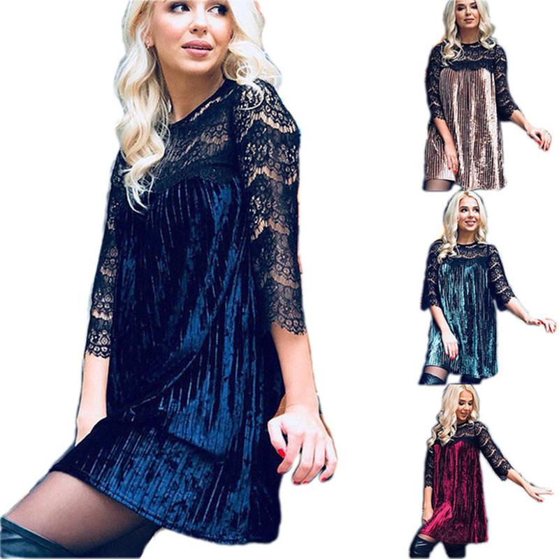 Danjeaner Vestidos Women Sexy Hollow Out Lace Patchwork Velvet Dress Elegant Vintage Pleated Party Dress, Blue
Danjeaner Vestidos Women Sexy Hollow Out Lace Patchwork Velvet Dress Elegant Vintage Pleated Party Dress, Blue