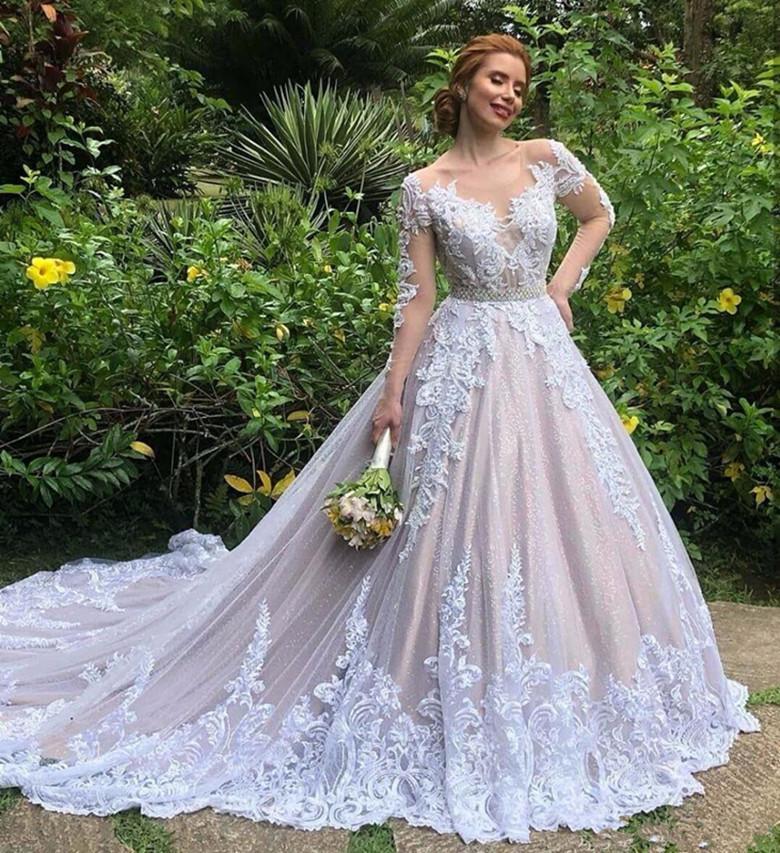 Long Sleeve Mermaid Country Wedding Dresses with Detachable Train 2022 Lace Applique Beaded Fishtail Two Pieces Bridal Gown