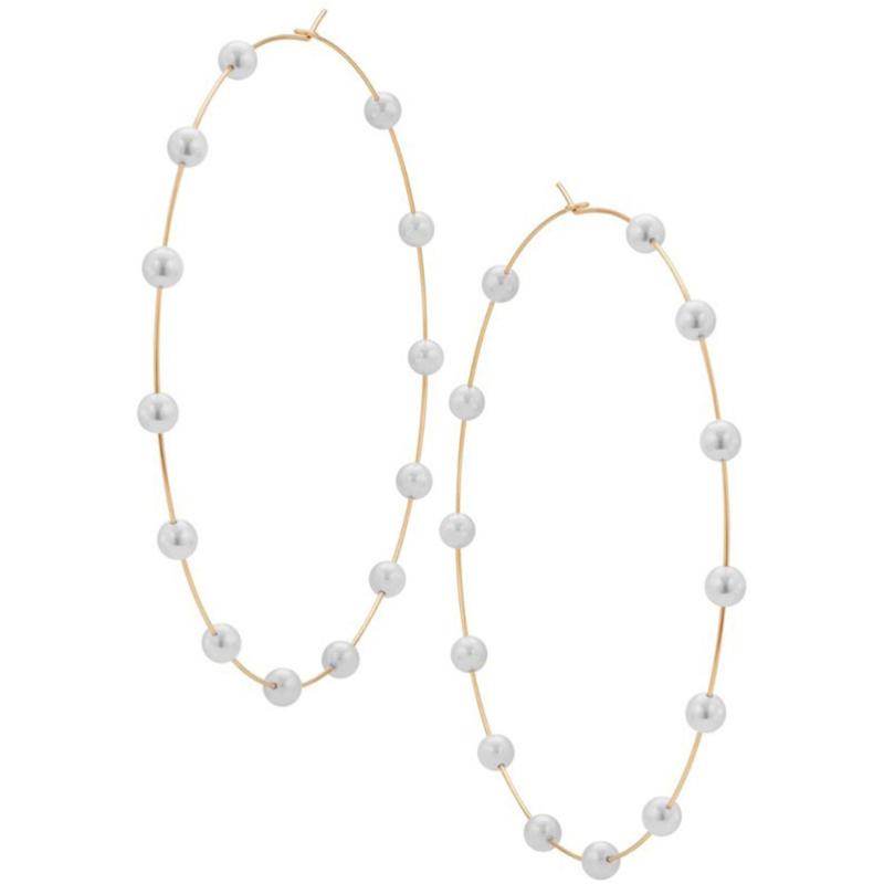 Hoop & Huggie 1 Pair Of Exaggerated Pearl Earrings Fashion Alloy Loop Ear Jewelry For Dates Party (Golden)
Hoop & Huggie 1 Pair Of Exaggerated Pearl Earrings Fashion Alloy Loop Ear Jewelry For Dates Party (Golden)
