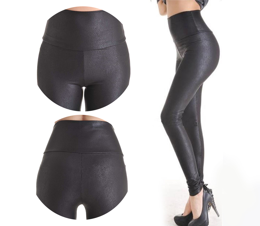 New Sale Fashion Serpentine Sexy Leggings Womens Leggins Stretch High Waist quality Faux Leather Pants Plus Size YAK0010 201203