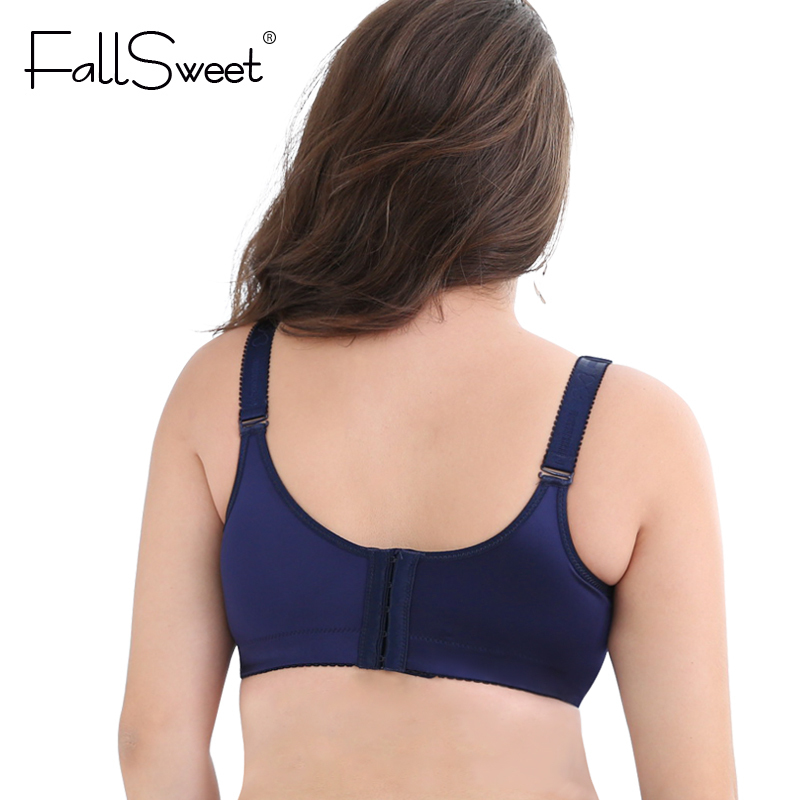 FallSweet Unlined Wire Free Big Size Bras No Rims Seamless Brassiere for Plus Size Womens C / D / DD cups 44 46 48 50 201202