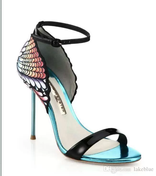 SOPHIA WEBSTER Ladies patent leather high heel solid butterfly ornaments open toe SANDALS boots Peacock Blue SHOES 02 zTJ, Multi
SOPHIA WEBSTER Ladies patent leather high heel solid butterfly ornaments open toe SANDALS boots Peacock Blue SHOES 02 zTJ, Multi