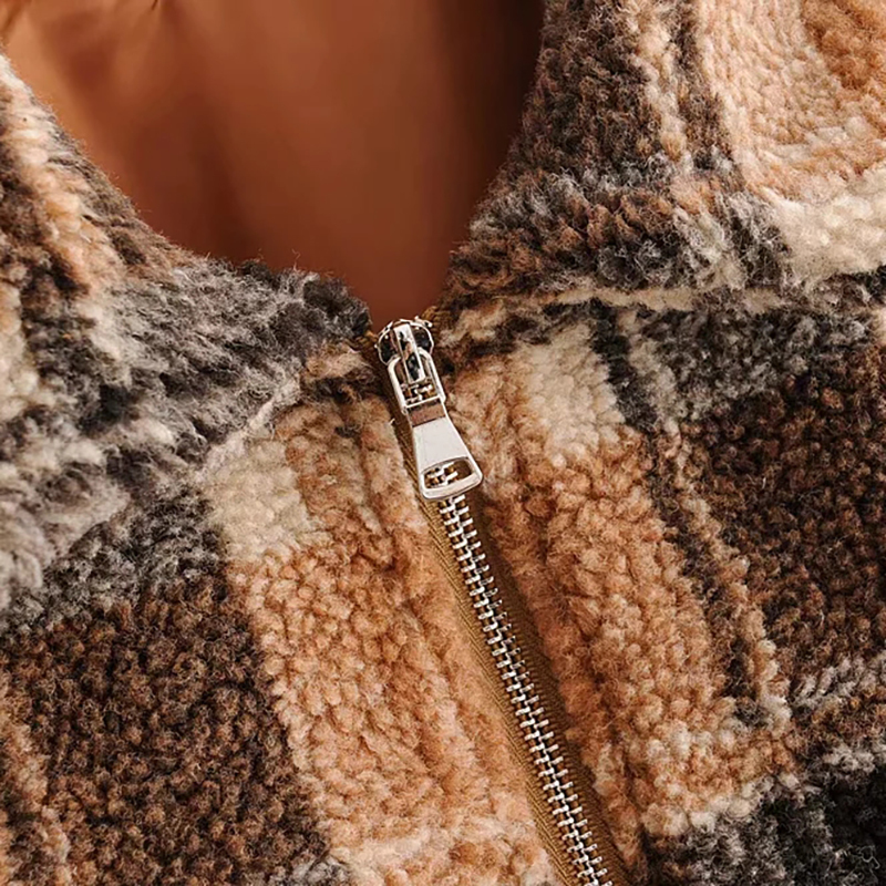 Winter Autumn Women Brown Splice Jacket New Warm Berber Fleece Vintage Short Jackets Tops Women Fashion Clothes Veste Femme 201109