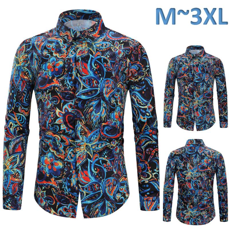 Feitong Plus Size Blouse Shirt Men's Autumn Winter Casual Turn-down Collar Button Print Long Sleeve Top Blouse, Blue
Feitong Plus Size Blouse Shirt Men's Autumn Winter Casual Turn-down Collar Button Print Long Sleeve Top Blouse, Blue
