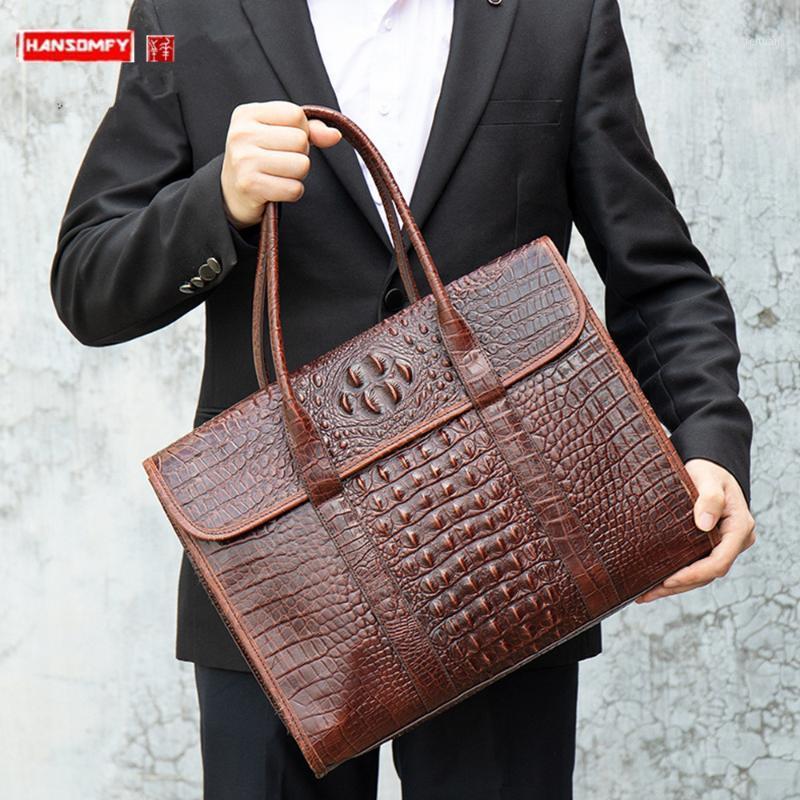 Crocodile pattern Leather men's briefcase Cowhide leather handbag 2021 new large capacity business portable business laptop bags1, Coffee
Crocodile pattern Leather men's briefcase Cowhide leather handbag 2021 new large capacity business portable business laptop bags1, Coffee