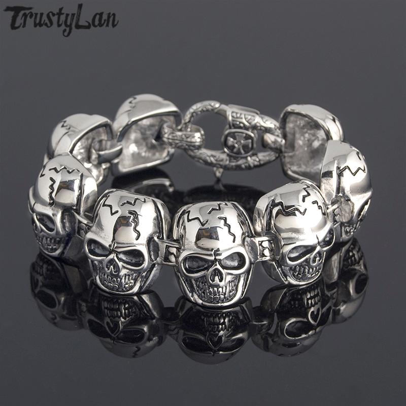 Link, Chain TrustyLan Gothic Jewelry Cool Punk & Hippe's Skull Men's Masculine Biker Bracelet Heavy Solid Stainless Steel Metal Armband 2021
Link, Chain TrustyLan Gothic Jewelry Cool Punk & Hippe's Skull Men's Masculine Biker Bracelet Heavy Solid Stainless Steel Metal Armband 2021