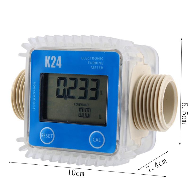 1 Pcs K24 Lcd Turbine Digital Fuel Flow Meter Widely Used For Chemicals Water1
