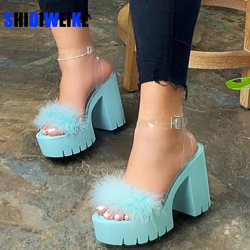 Spring Summer 2021 Beach Sandals Ladies Banquet New Women Fur Rubber High Heel Platform Sandals Outdoor Leisure Buckle Slippers, Black
Spring Summer 2021 Beach Sandals Ladies Banquet New Women Fur Rubber High Heel Platform Sandals Outdoor Leisure Buckle Slippers, Black