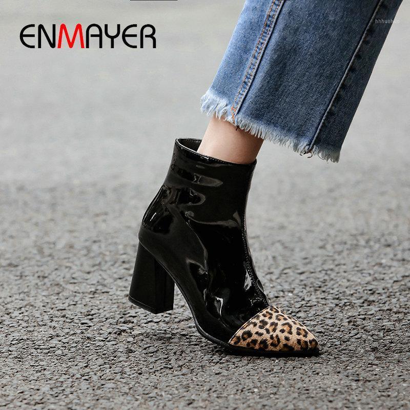 ENMAYER 2020 Ankle Boots for Women Pointed Toe Slip-On Patent Leather Hoof Heels Winter Patchwork Faux Suede Slim Boots 34-431, Black
ENMAYER 2020 Ankle Boots for Women Pointed Toe Slip-On Patent Leather Hoof Heels Winter Patchwork Faux Suede Slim Boots 34-431, Black