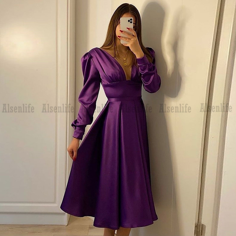 Cheap Robe De Soiree De Mariage Evening Dress A Line Long Sleeves Lace Applique Prom Dress Party Gowns vestidos formales