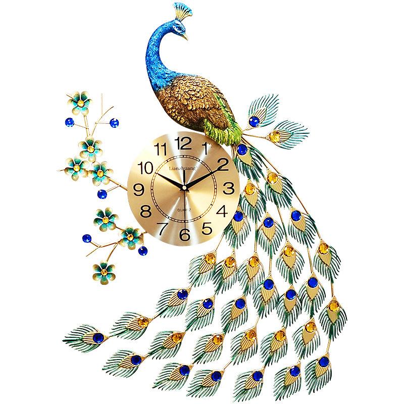 European Peacock Wall Clock Sitting Room Watch Creation Modern Decorative Clock Silence Metal Wall Decorations Living Room 
European Peacock Wall Clock Sitting Room Watch Creation Modern Decorative Clock Silence Metal Wall Decorations Living Room